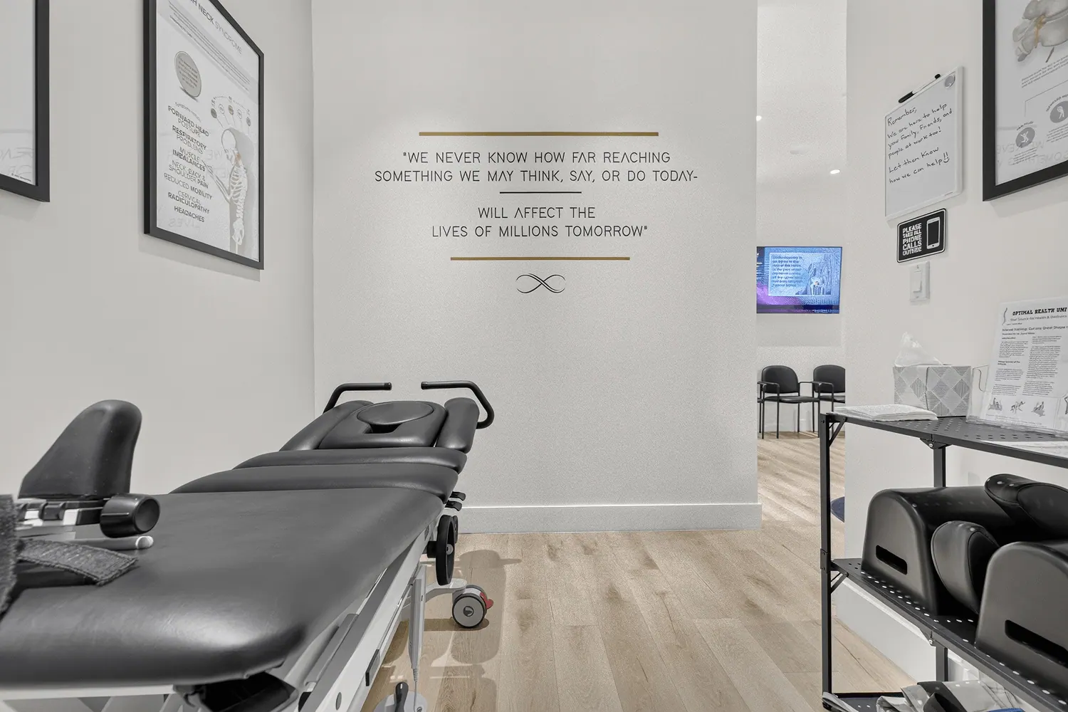 Chiropractic adjusting room