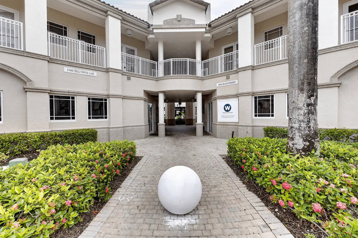 Office building courtyard entrance