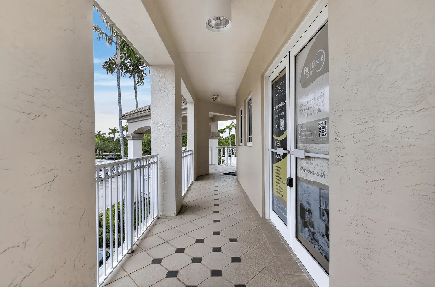 Second-floor walkway to the office