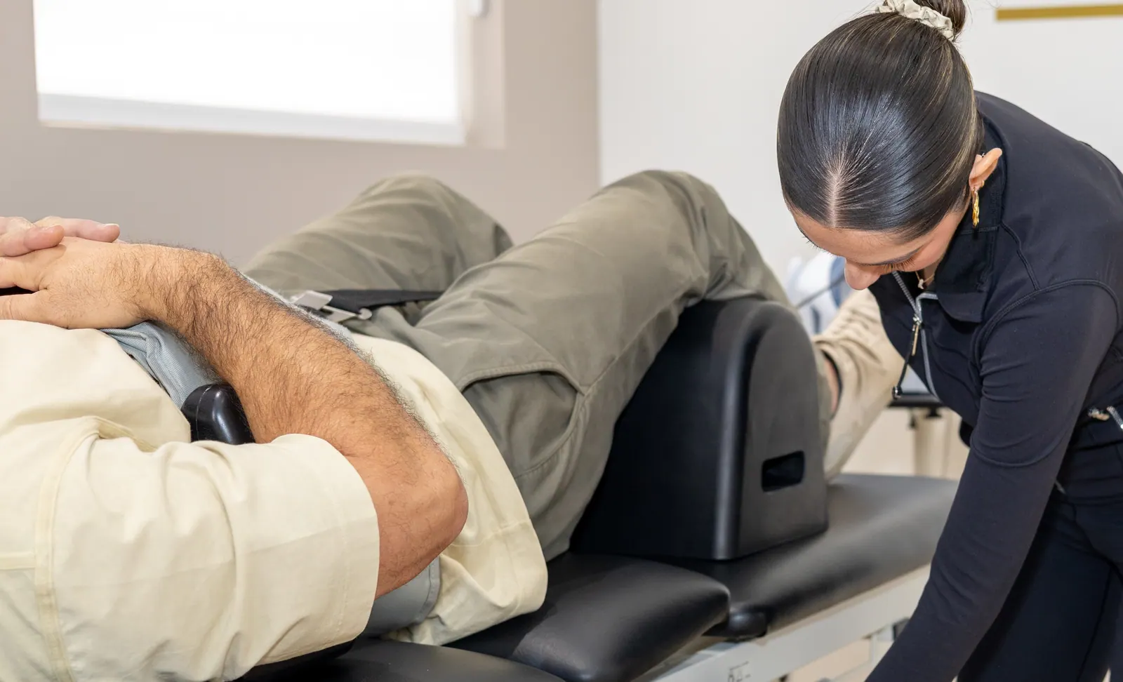 Spinal decompression therapy session